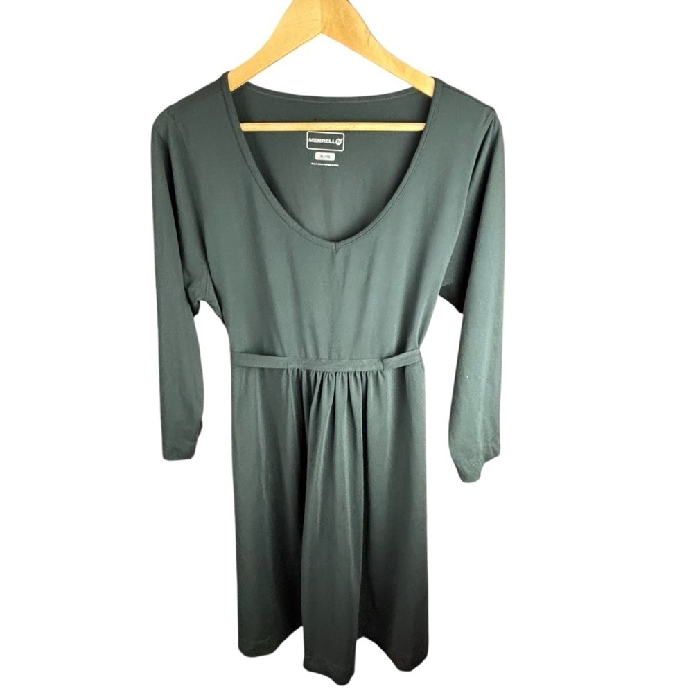 Merrell Lorimer Fit and Flare Quick Dry Tie Waist Dress Womens XL - in Black